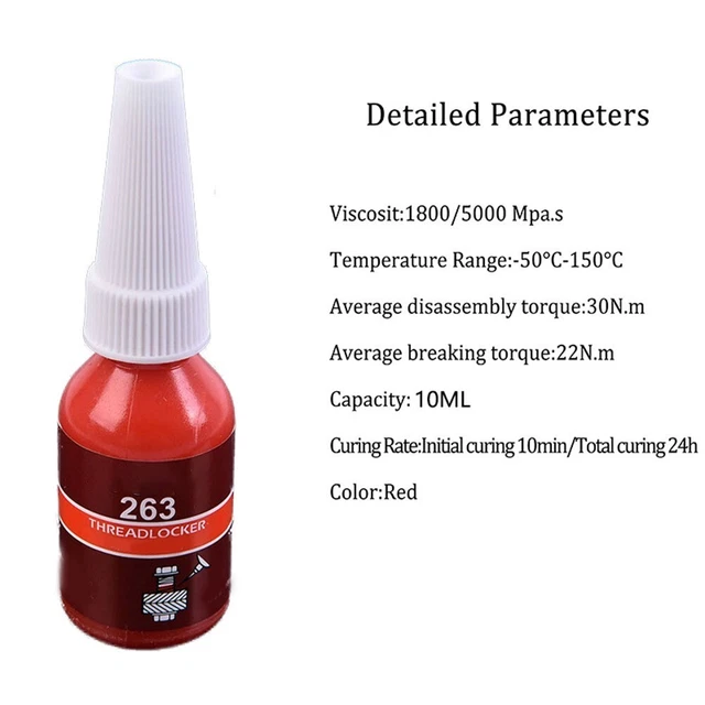 Advanced Formula Thread Lock Glue Ensures Long Term Performance 10ml Bottle