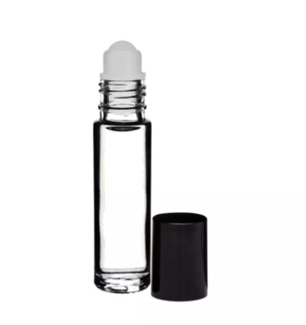 12 Glass Roll On Bottles, 10 ml Wholesale Lip Gloss Roller Bottle 1/3 oz.