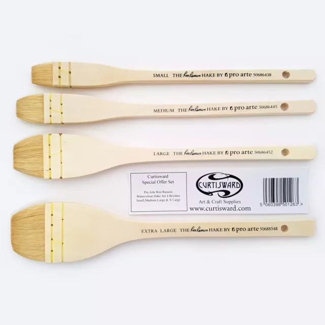 Pro Arte Ron Ranson Watercolour Hake Set 4 Brushes Small,Medium,Large & X Large