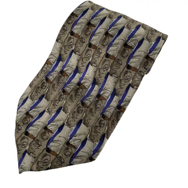 VTG 90s J. Garcia Men's Tie Plum & Copper on Silver Silk USA South of the Border