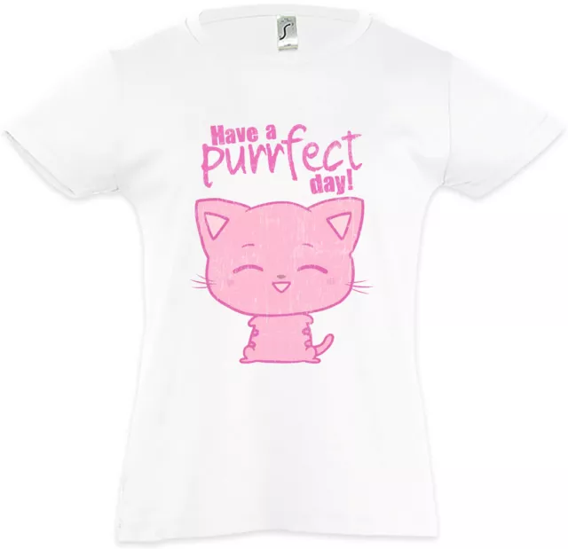 Have A Purrfect Day Kids Girls T-Shirt Cat Cats Love Meow I love Addiction