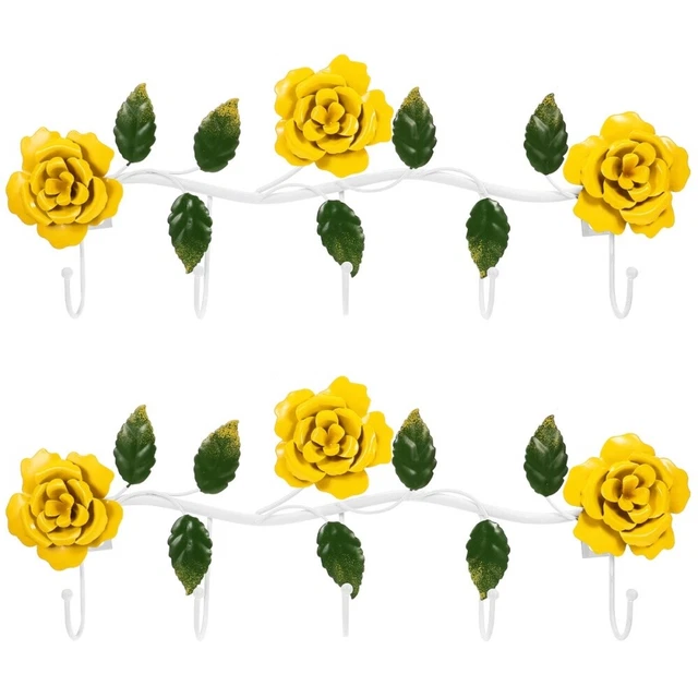 2 un. ganchos de almacenamiento en pared con forma de flor para colgador de pared para el hogar oficina