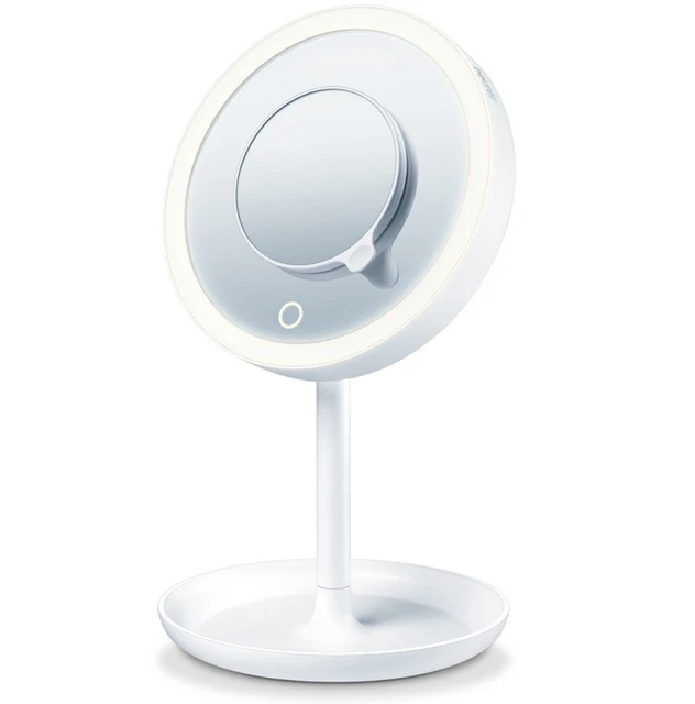 Miroir Grossissant LED Peggy Sage - Chrome, Diamètre 20 Cm, Grossissement X5 - Sur Pied
