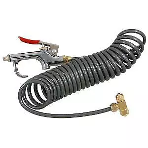 AIR DUSTER / BLOW GUN with 3.5 Meter Coiled Hose and Brass T Connector new