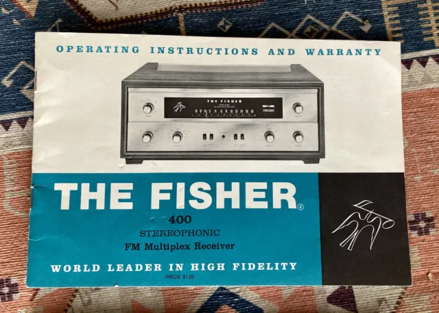 Vintage THE FISHER 400 Stereo Receiver INSTRUCTIONS w/KLH Model Six Speakers 