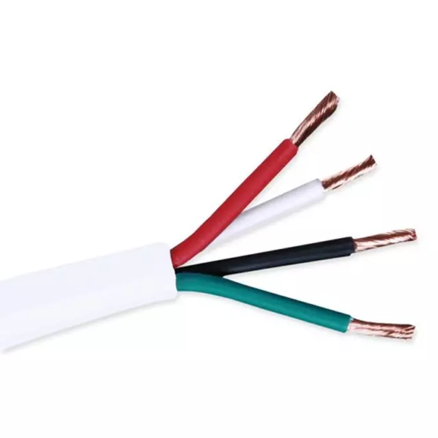 18 Gauge 100Ft 4 Conductor Bare Unshielded Cable Wire with Red White Black and -