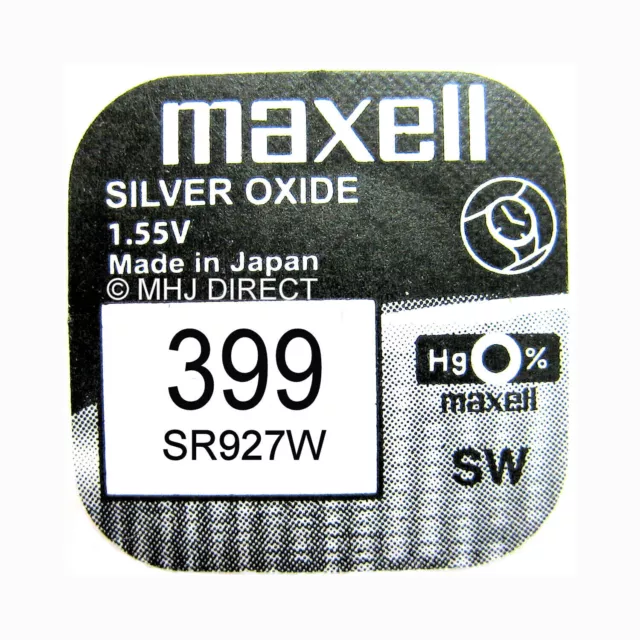 MAXELL 399 SR927W Silver Oxide 1.55v Watch Batteries SELECT 1 2 3 4 5 & 10 x QTY