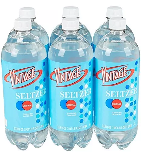 Vintage Seltzer Water, 33.8 fl oz Bottle (6-Pack)