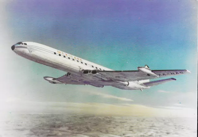 MEXICANA POSTCARD, DE Havilland  Comet 4 Inflight