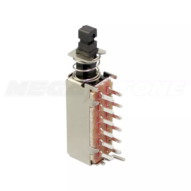 (1 PC) 4PDT Latching Push Button Switch On-On PC-Pin Right Angle - USA SELLER!!!