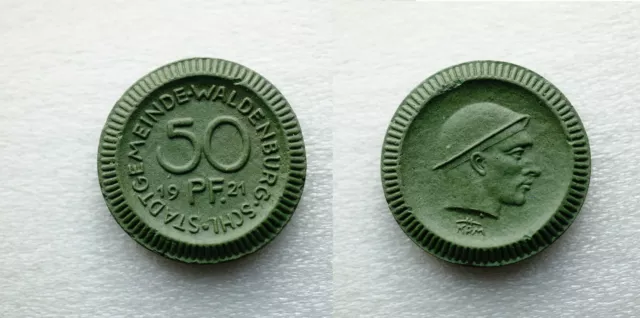 Notgeld, Waldenburg/ Schlesien, 50 Pfennig  1921