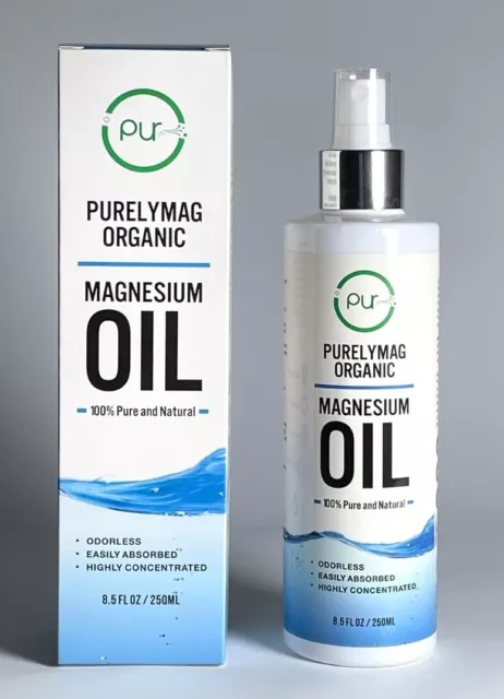 PurelyMag Organic Magnesium Oil Spray – 250 ml – 100% Pure Magnesium Chloride