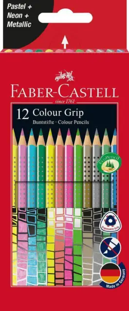 Faber-Castell Buntstift Sonderfarbset Colour Grip, 12 Stück