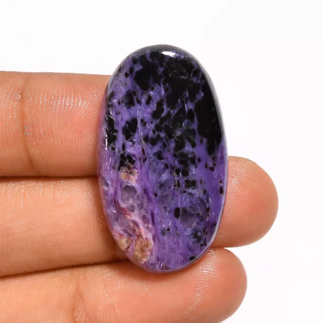 100% Natural Charoite Oval Shape Cabochon Loose Gemstone 33 Ct 33X19X5 mm A-1640