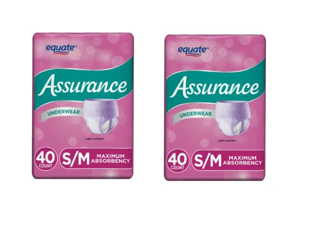 54 Count Assurance Incontinence& Disposable Underwear For Women Adult  Diaper S/M