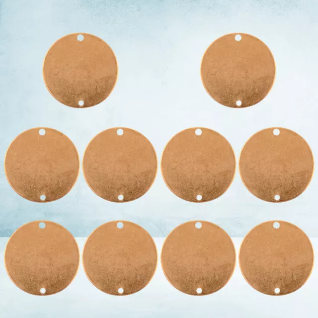 10 pz Etichetta Incisione Vuota Stampa Metallo Disco Piatto Cerchio Rotondo Ottone