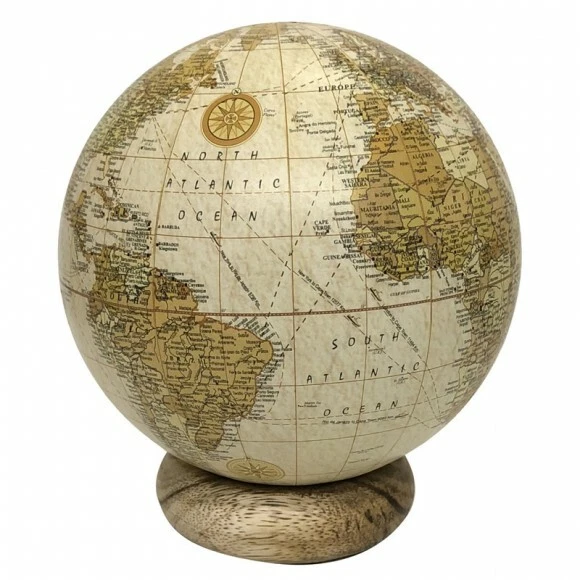John Cabot Globo in miniatura su supporto in legno - Globo stile antico