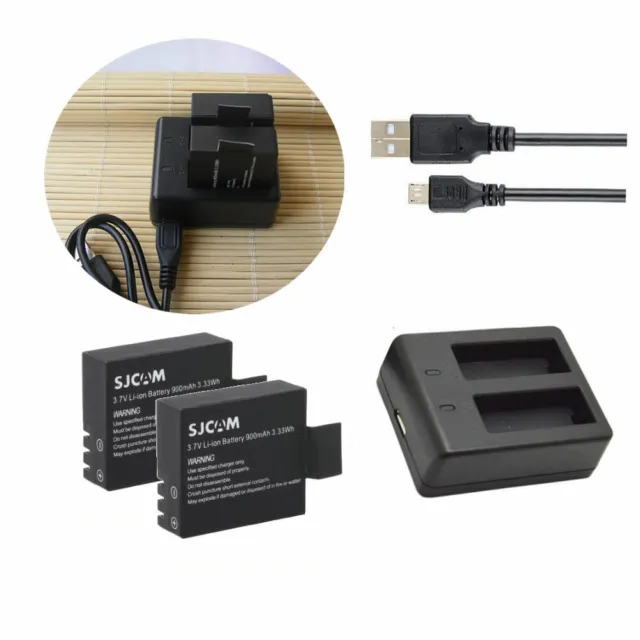 For SJCAM SJ4000 SJ5000+ SJ5000X SJ6000 M10+ Camera Battery / USB Dual Charger