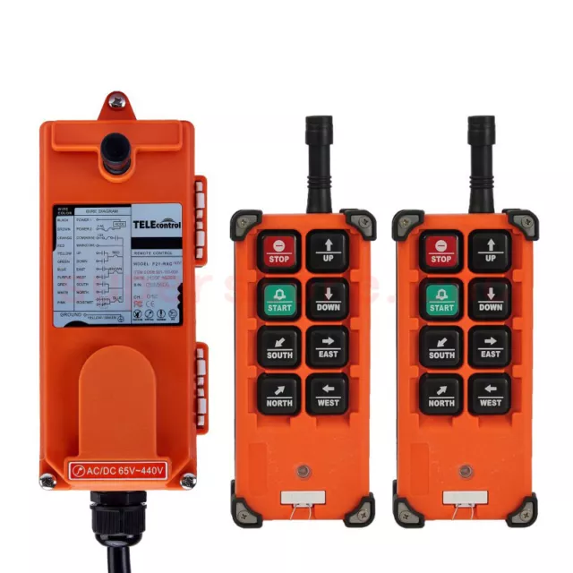 F21-E1B Hoist Crane Wireless Remote Control 2Transmitter+1Receiver AC/DC 65-440V