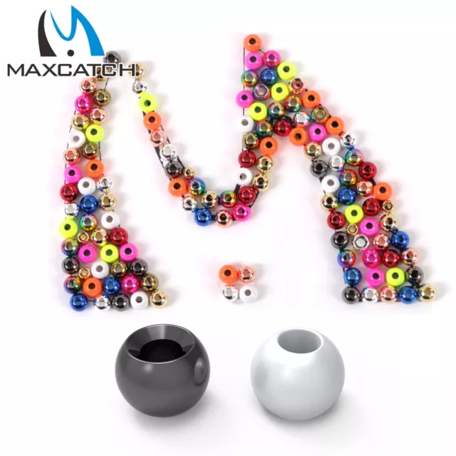 Maxcatch 25pcs/lot Fly Tying Beads Tungsten Fly Fishing Nymph Head Ball Beads