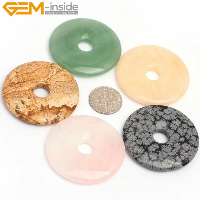 40mm Donuts Ring Natural Stone Loose Beads For Jewelry Making Wholesale Gemstone