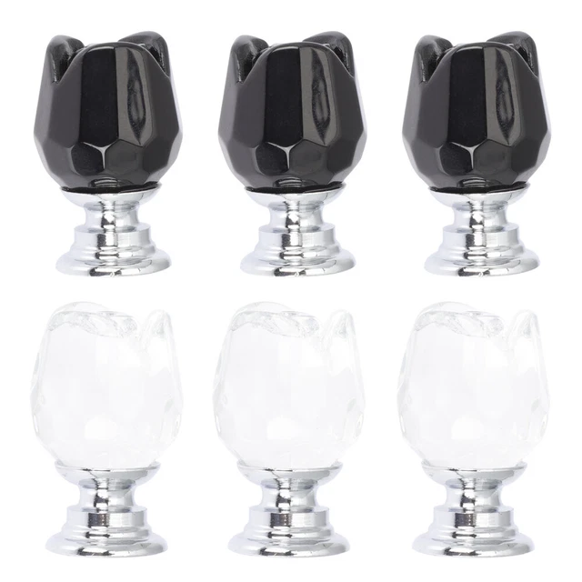 6 Pcs Metal Drawer Handle Wardrobe Knob Crystal Handle Glass Vanity Furniture