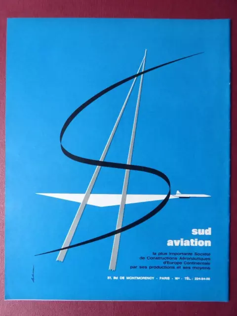 1/1969 Pub Sud Aviation Concorde Supersonic Airliner Original French Ad