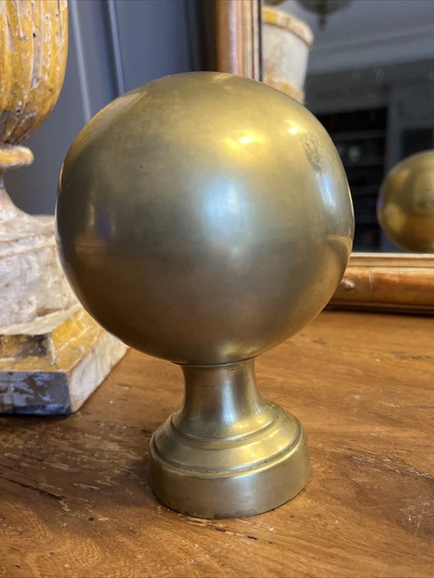 Lot De 2 Boules D'escalier Anciennes En Bronze/laiton, Style 1940-1960, Bon état