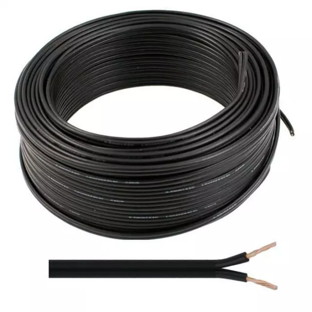 10 METRES 2 CORE BLACK CABLE CAR AUTO BOAT VAN AUDIO HiFi TWIN SPEAKER WIRE