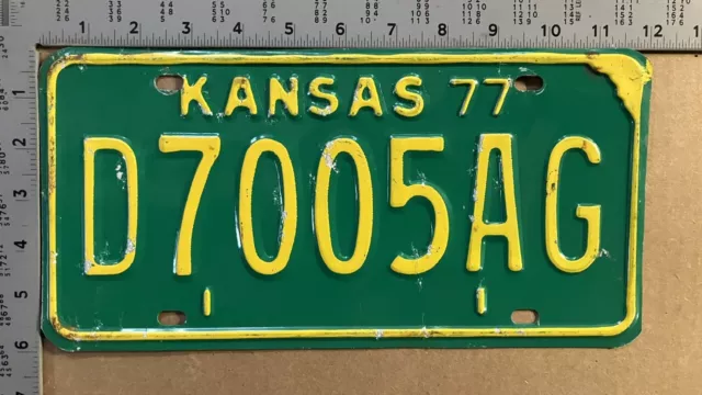 1977 Kansas dealer license plate D 7005 AC Ford Chevy Dodge 15598