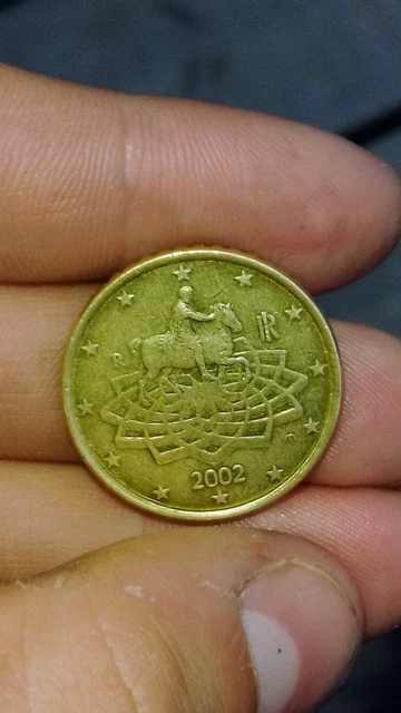 pièces euros rares 50 centimes italien de  2002