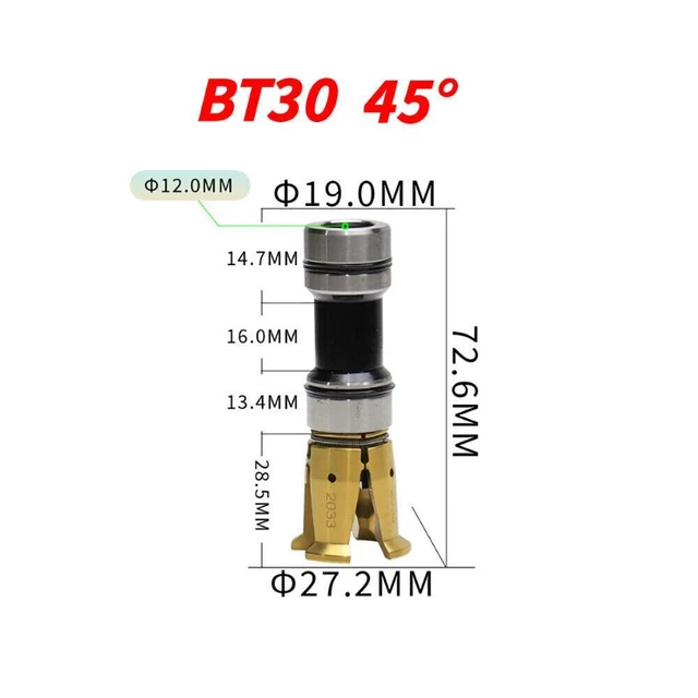 BT30 45 Degrees Gripper Internal Threaded Spindle Claw Clamp 4 Petal Pull Claw