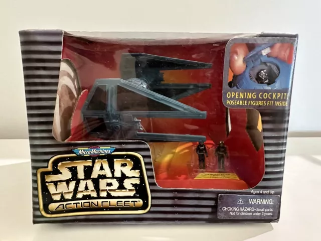 Micro Máquinas Galoob Star Wars Acción Flota Tie Interceptor con Piloto y Soporte