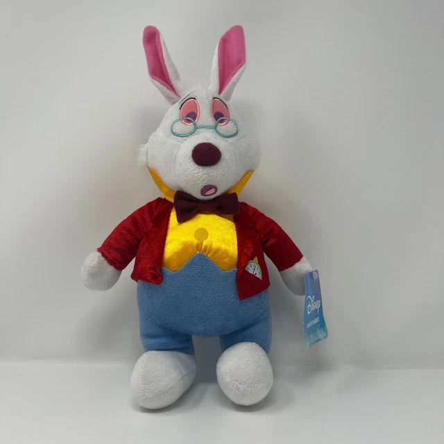 DISNEY ALICE IN Wonderland White Rabbit Bunny 10inches Plush Stuffed ...