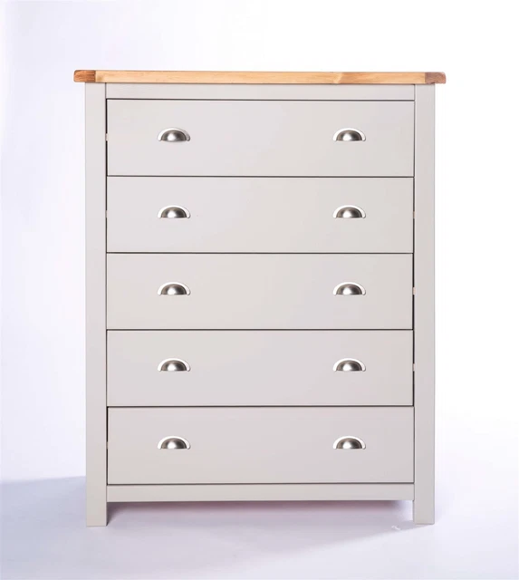 Cassettiera 5 cassetti grigio chiaro mobili camera da letto unità legno