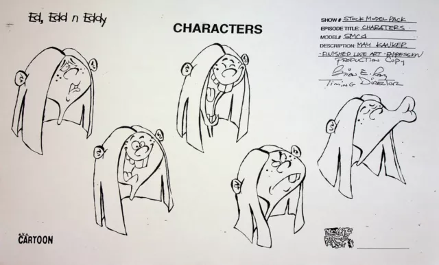 Ed, Edd n Eddy 1999 Production Studio Model Cel Drawing Copy Hanna-Barbera #RB