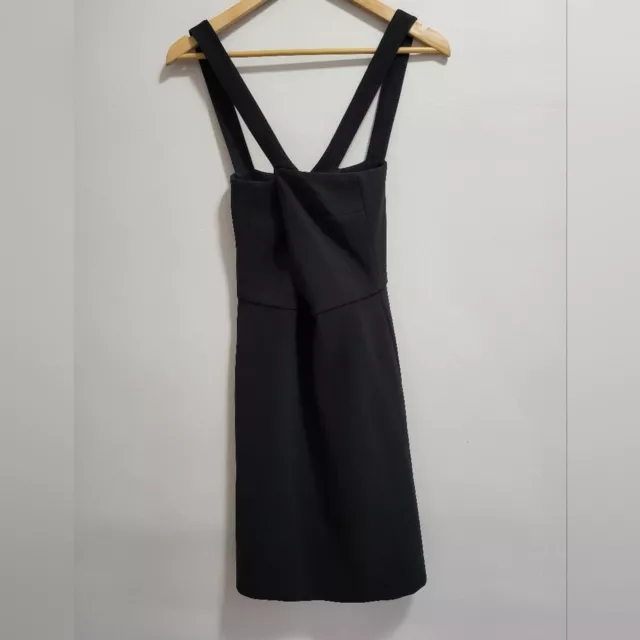 Theory Celia Crisscross Front Black Crepe Mini Dress Size 4 3