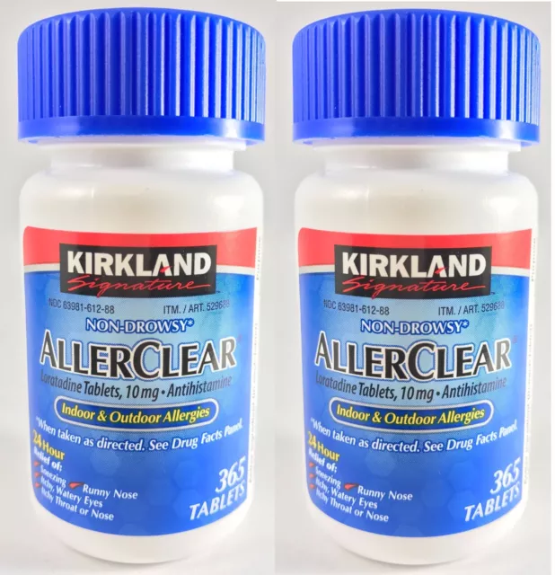 Kirkland AllerClear Non-Drowsy 10mg 365 Tablets x 2