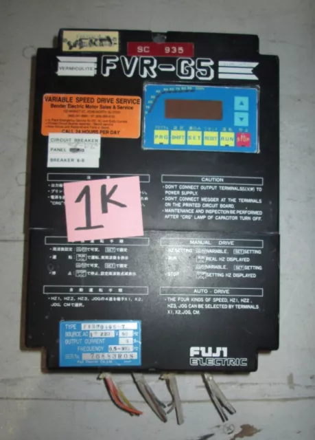 Used Fuji Fvr-G5 Ac Drive Fvr004G5-7 1 Hp 220V 3A 50Hz Fvrg5 *Good* (P5) 2