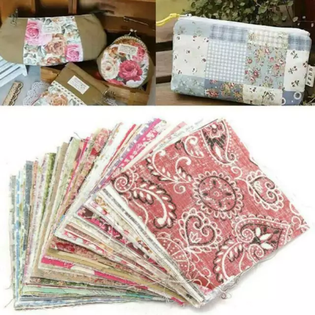 100Pcs/Set Assorted 10*10cm Bundle Quilt Quilting Cotton Fabric Sewing DIY