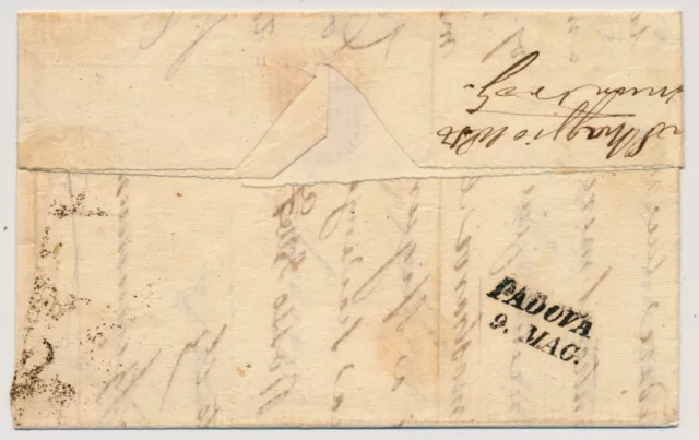 LOMBARDEI-VENETIEN 1856 15C, RAND:11,5mm! P.F! VÖB! Brief, LENDINARA nach PADOVA 2
