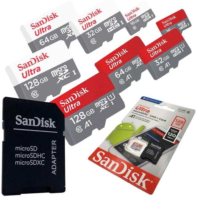 SANDISK MICRO SD Card 128GB 64GB 32GB 16GB Ultra Memory Card TF Class