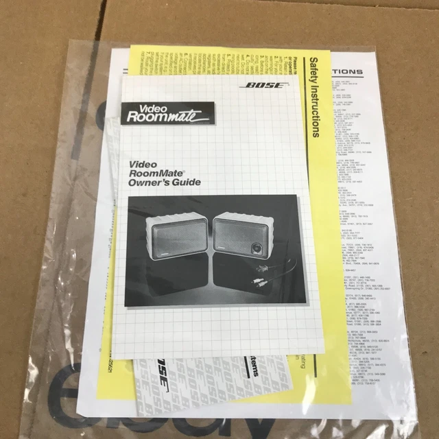 Bose Video Roommate Power Speaker Owner's Guide Manual