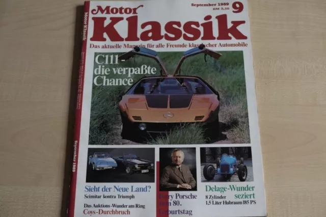 1) Motor Klassik 09/1989 - Mercedes C 111 in einer s - Reliant Scimitar 1800 Ti