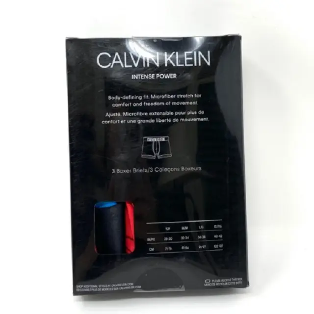 Calvin Klein 3-PACK Boxer Briefs Microfiber Blue Red Men's NB2594916 3