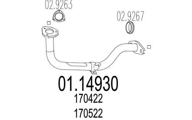 MTS Tuyau d'échappement Avant pour PEUGEOT 205 01.14930 - Mister Auto