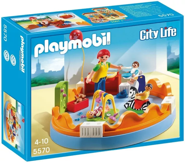 New Playmobil City Life Preschool Daycare Kids School Playground Play Set 5570