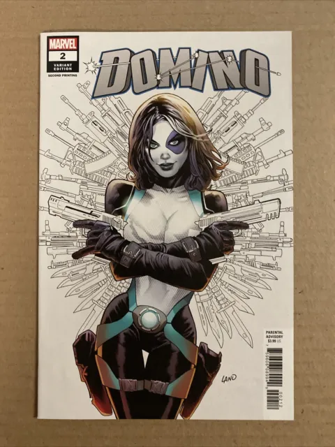 Domino #2 2Nd Print Land B/W Variant First Print Marvel Comics (2018) Deadpool