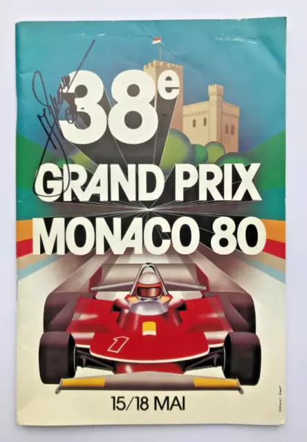 1980 Programma Gran Premio di Monaco FIRMATO da RENE ARNOUX RENAULT