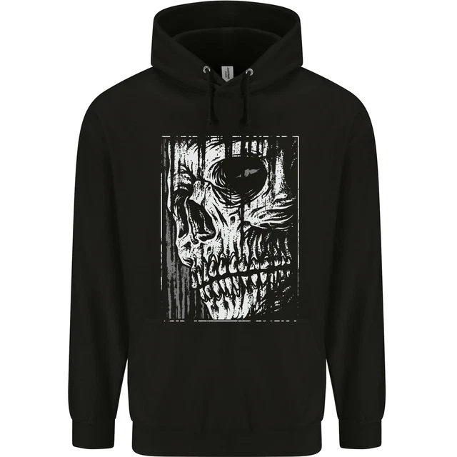 Grim Reaper Skull Gothic Biker Demon Childrens Kids Hoodie
